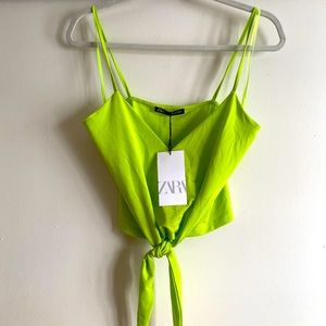 Zara Cropped Neon Green Tank!